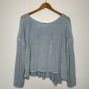 Free People Baby Blue Pandora Top Size M